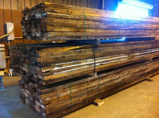 reclaimed antique heart pine beams available at evolutia